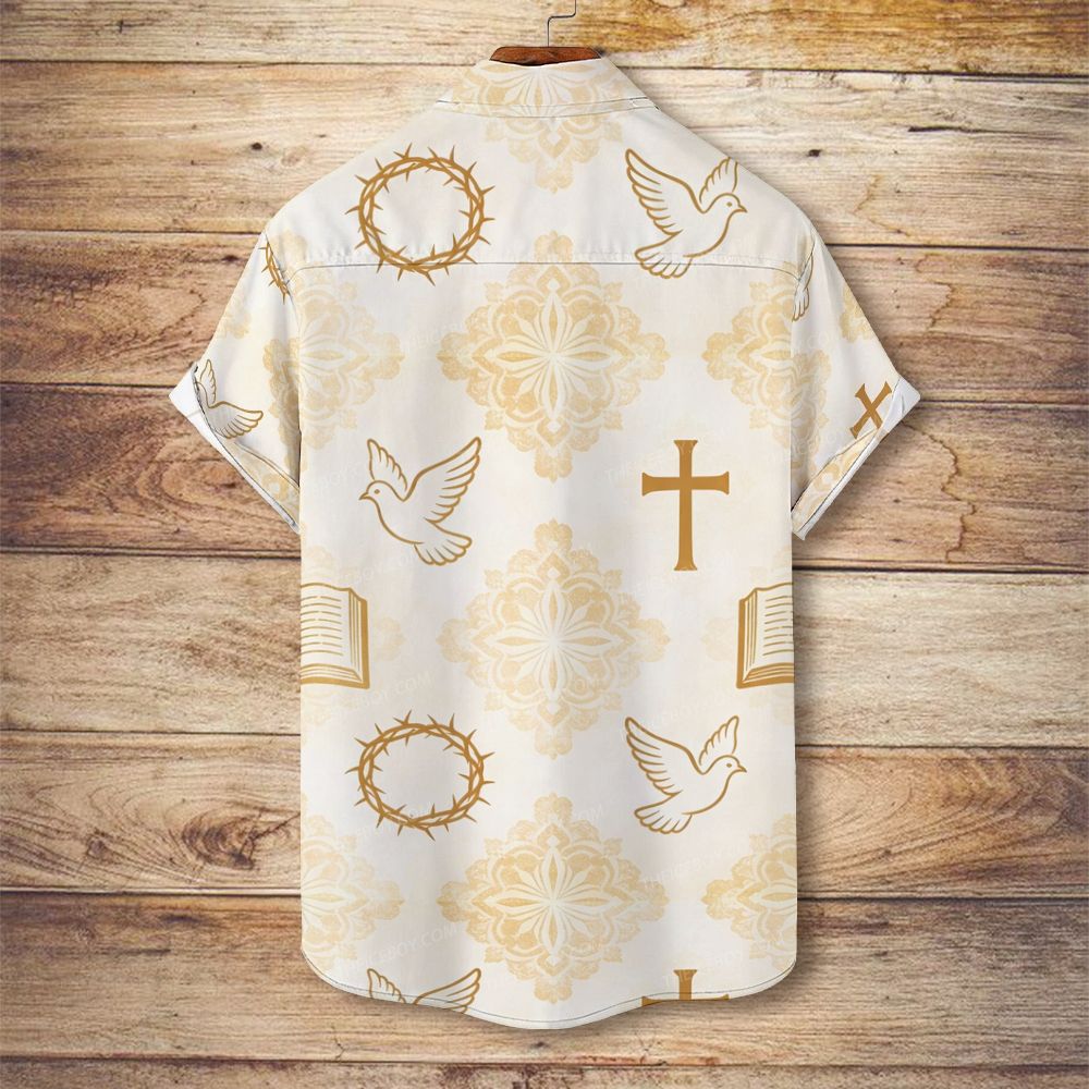 Christ's Cross Thorns Men's Christian Vintage Soft Short-Sleeve Shirt