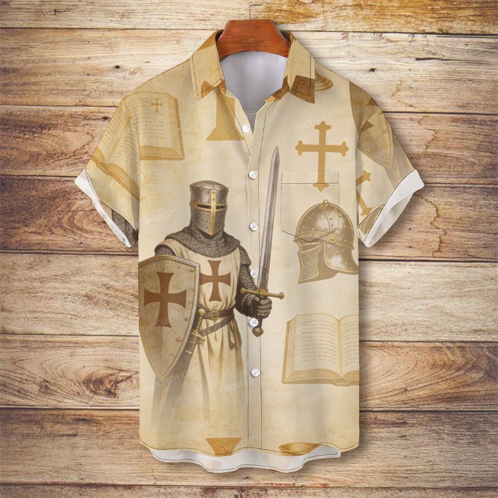 God's Soldiers Men's Christian Vintage Soft Short-Sleeve Shirt