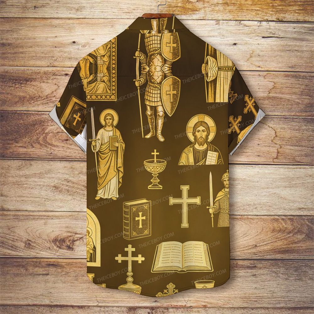 Byzantine Christ Men's Christian Vintage Soft Short-Sleeve Shirt