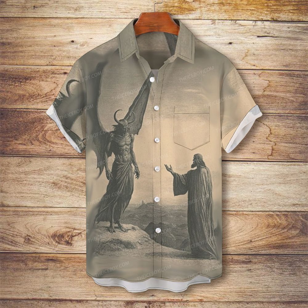 Talking With Jesus Men's Christian Vintage Soft Short-Sleeve Shirt