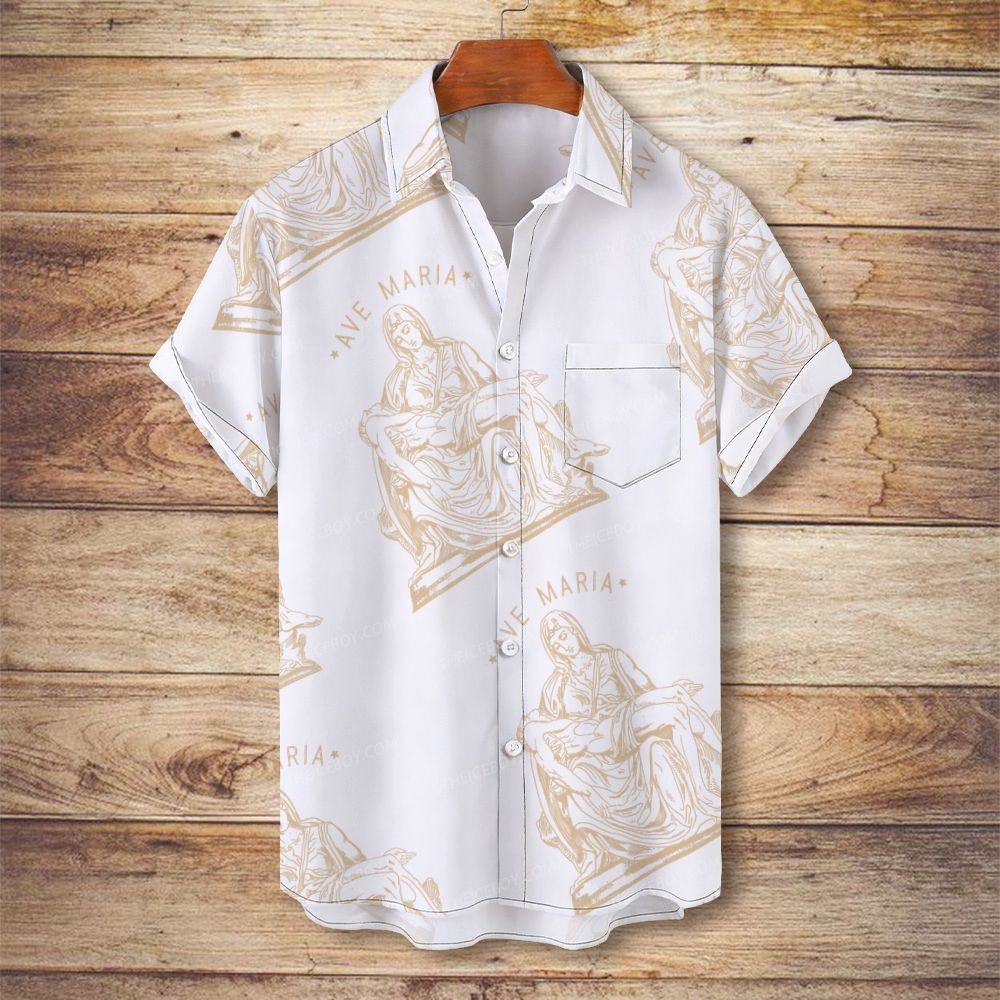Ave Maria Men's Christian Vintage Soft Short-Sleeve Shirt