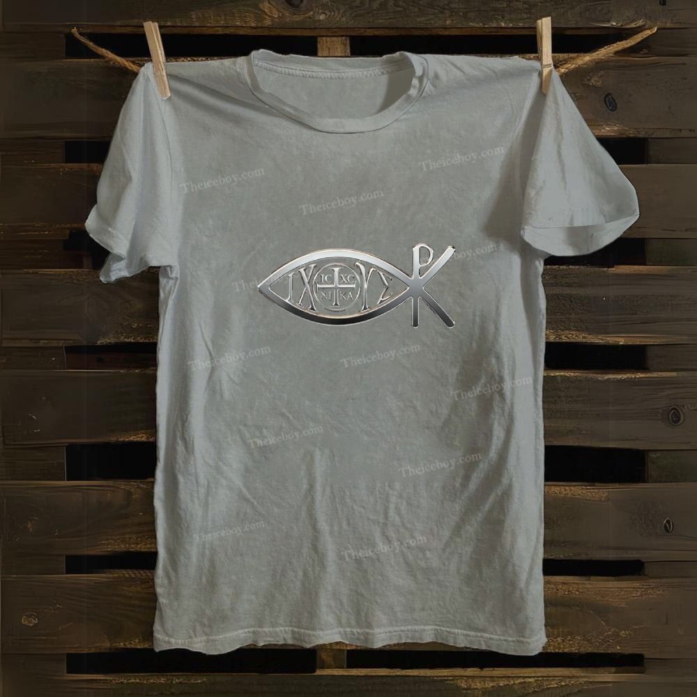 Ichthys & Chi Rho Cotton T-shirt