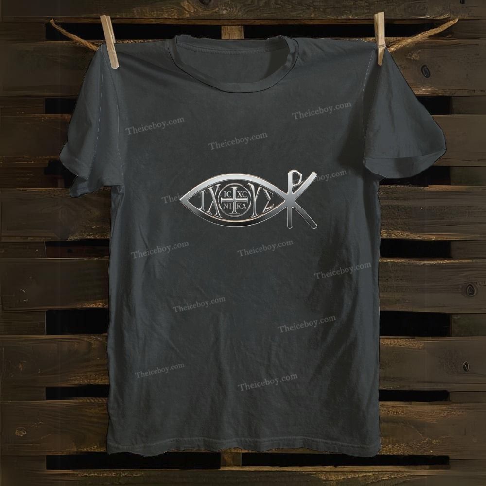 Ichthys & Chi Rho Cotton T-shirt