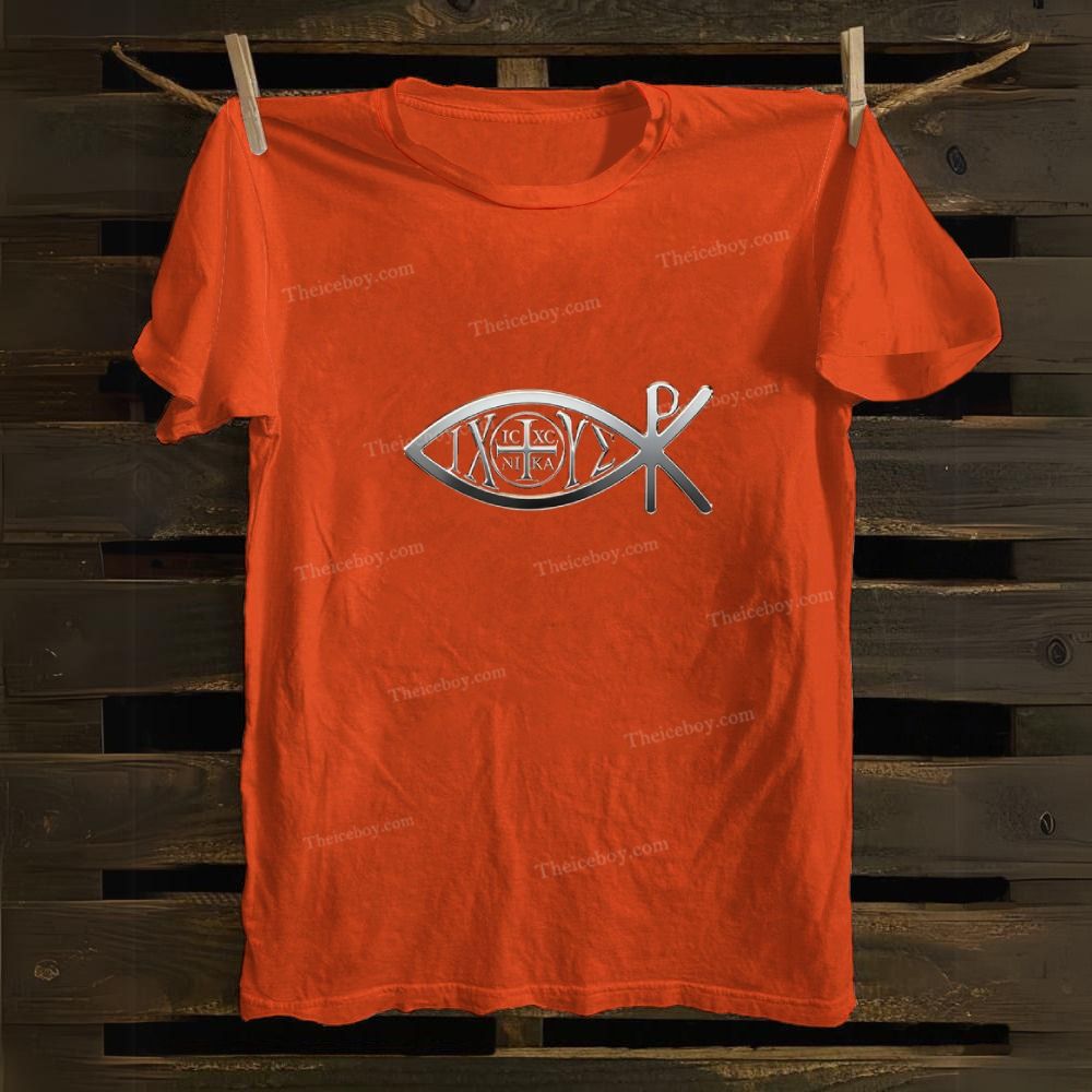 Ichthys & Chi Rho Cotton T-shirt