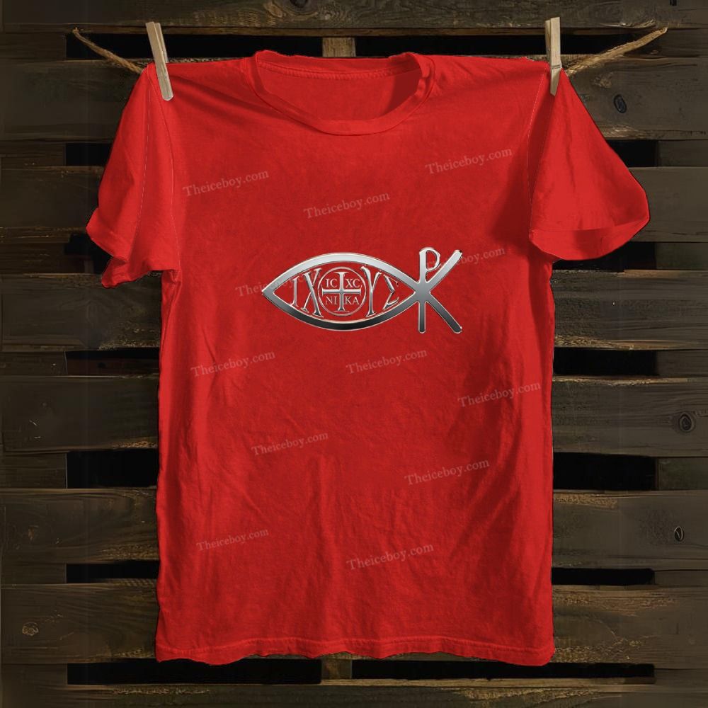 Ichthys & Chi Rho Cotton T-shirt