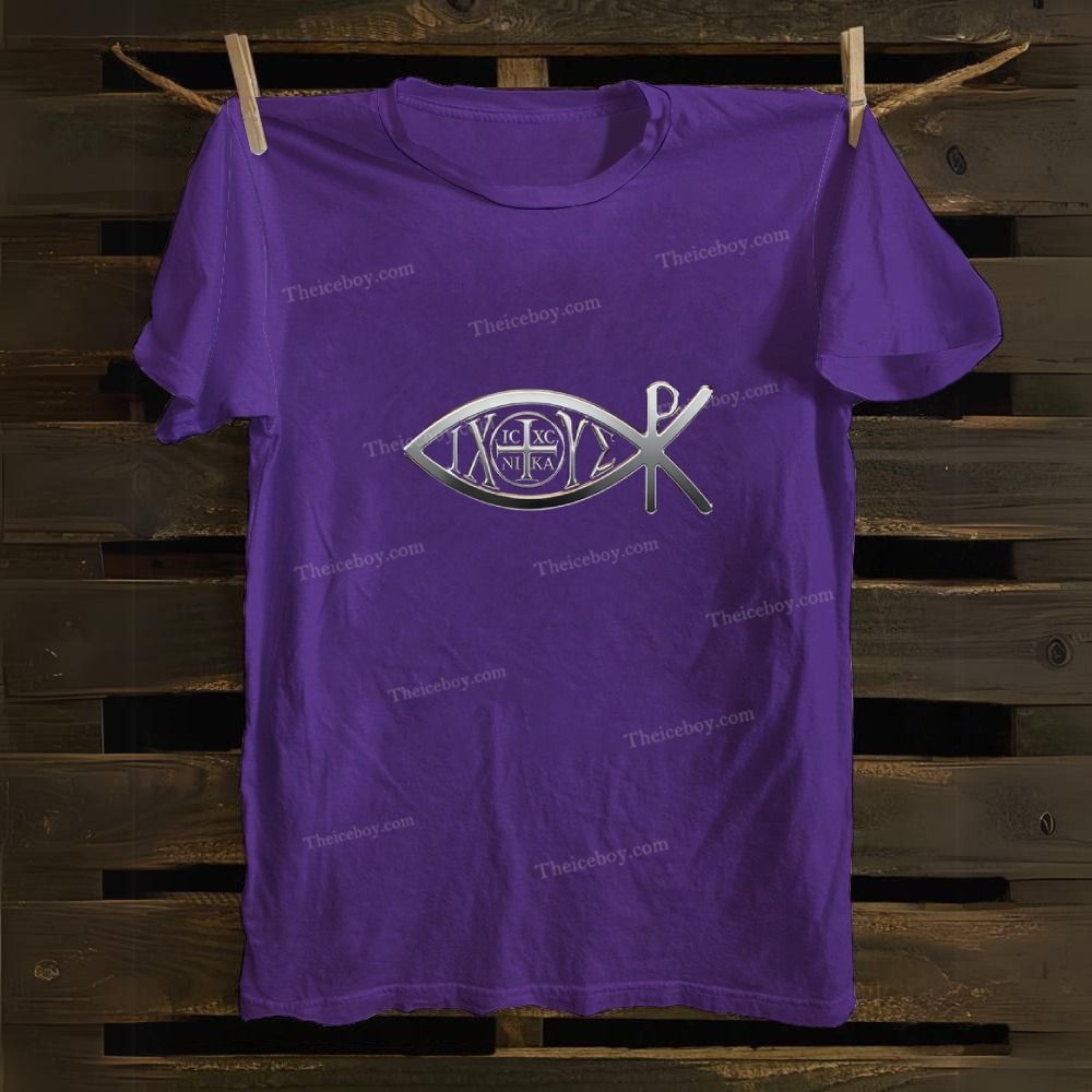 Ichthys & Chi Rho Cotton T-shirt