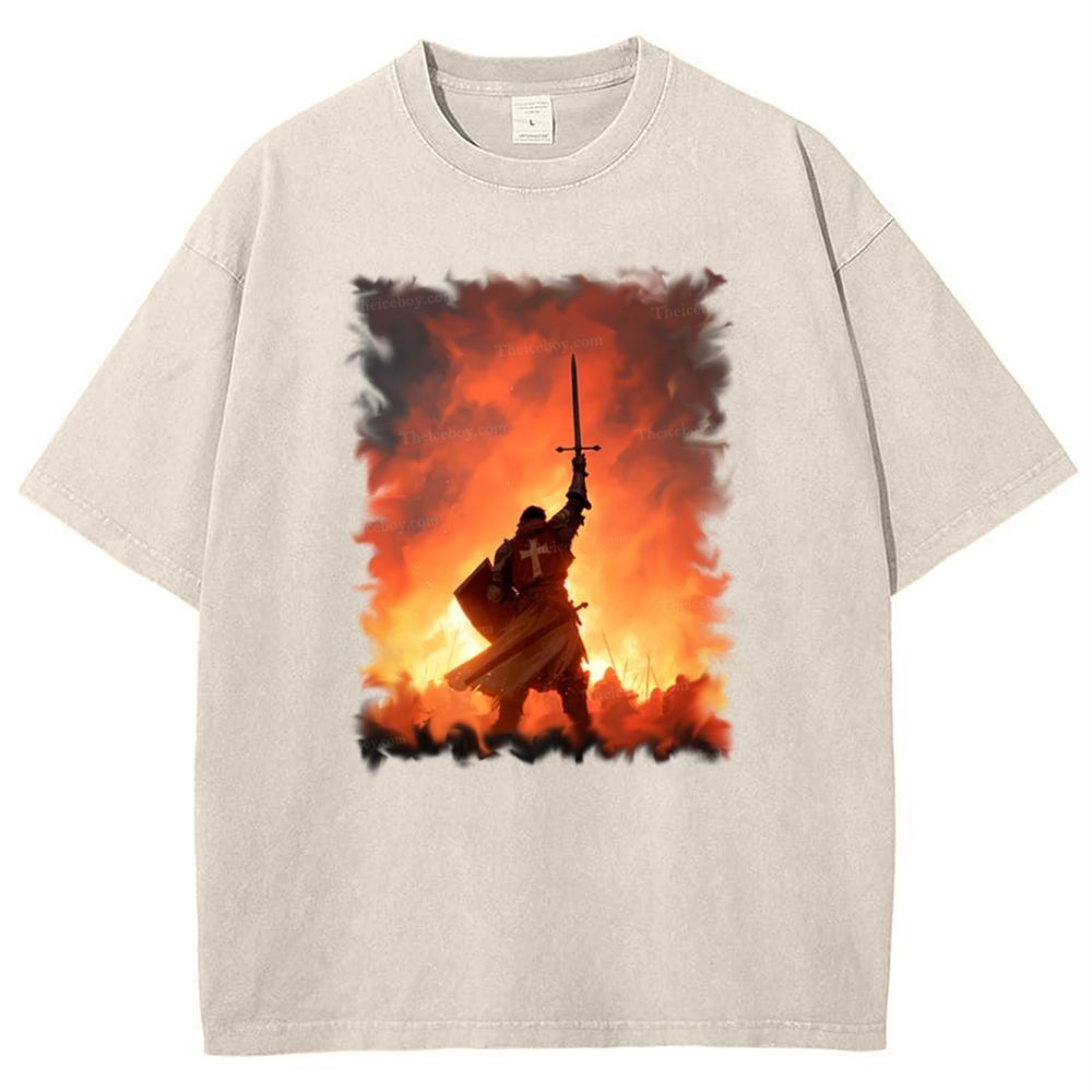 Crusader Knight Snowflake Vintage Cotton T-Shirt