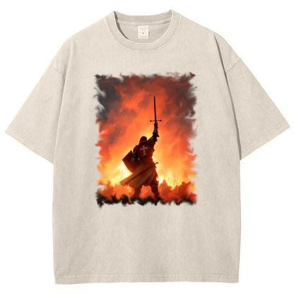 Crusader Knight Snowflake Vintage Cotton T-Shirt