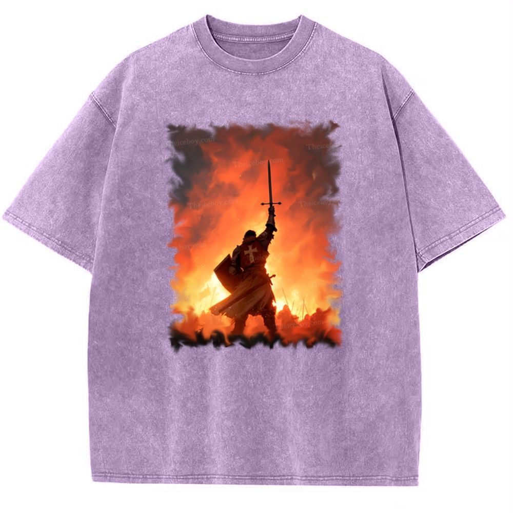 Crusader Knight Snowflake Vintage Cotton T-Shirt