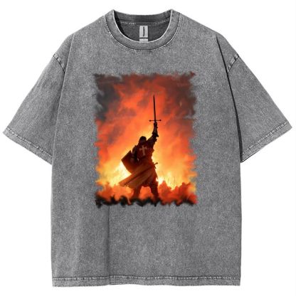 Crusader Knight Snowflake Vintage Cotton T-Shirt