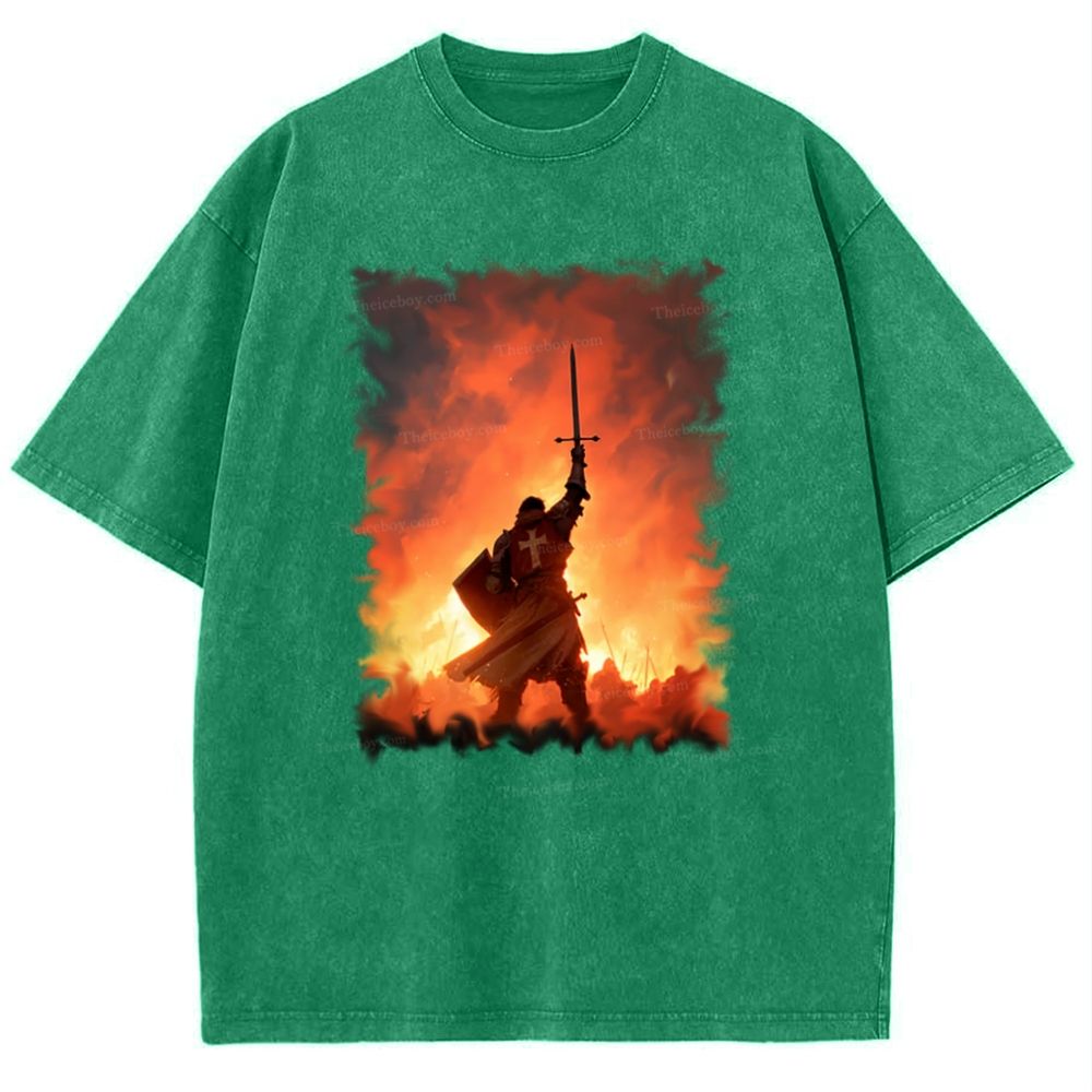 Crusader Knight Snowflake Vintage Cotton T-Shirt