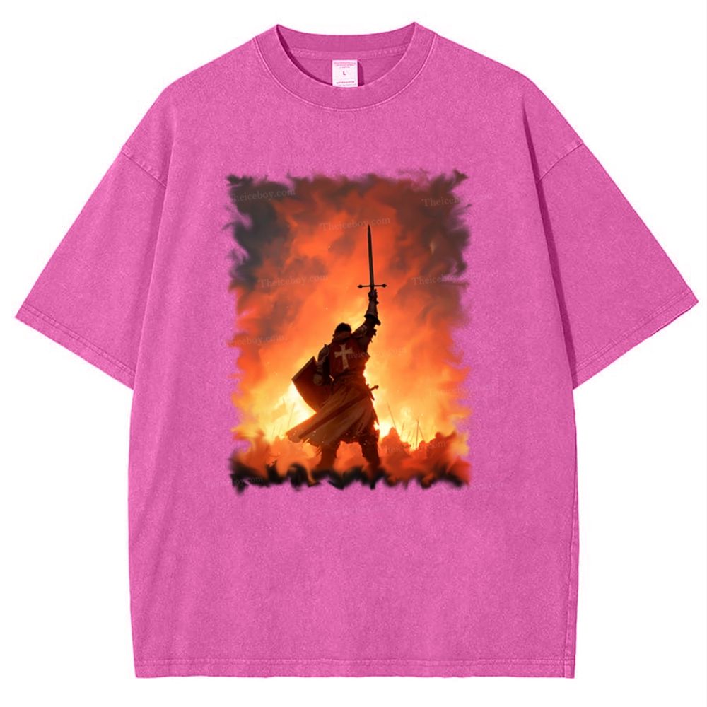 Crusader Knight Snowflake Vintage Cotton T-Shirt