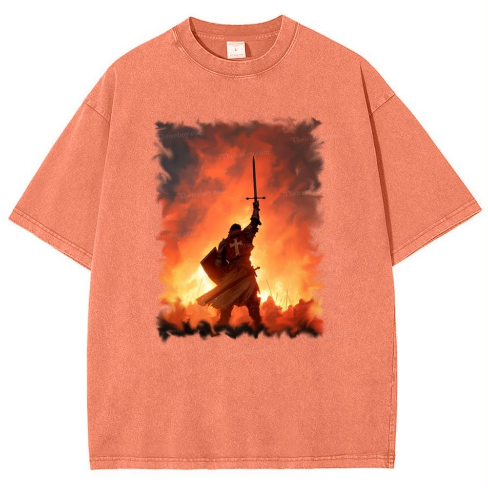 Crusader Knight Snowflake Vintage Cotton T-Shirt