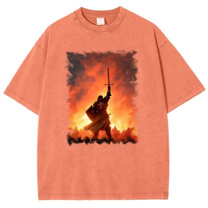 Crusader Knight Snowflake Vintage Cotton T-Shirt