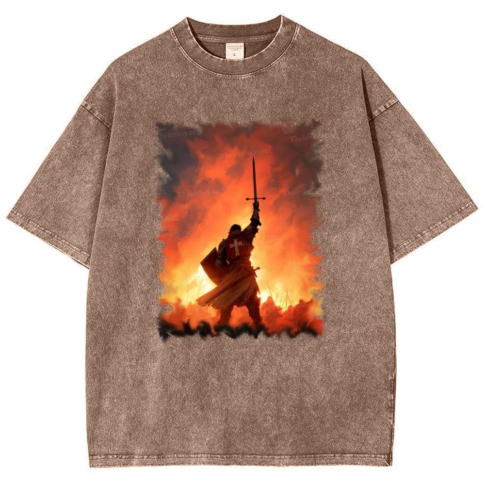 Crusader Knight Snowflake Vintage Cotton T-Shirt