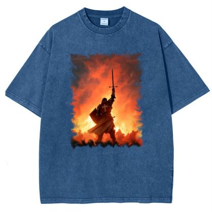 Crusader Knight Snowflake Vintage Cotton T-Shirt