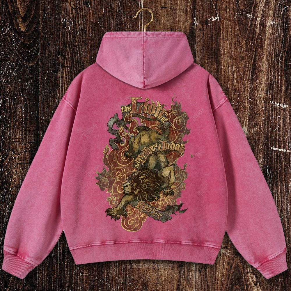 Lion of Judah Christian Washed Hoodie
