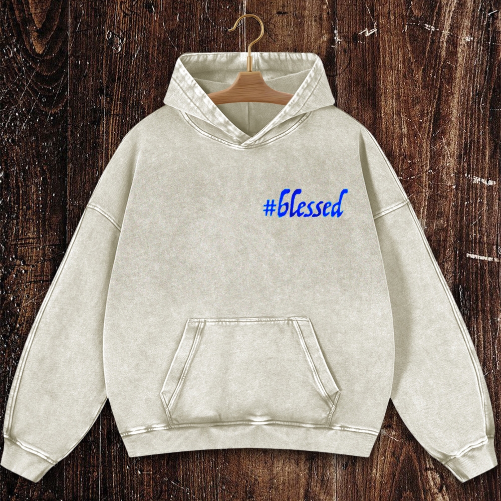 #Blessed Christian Washed Hoodie
