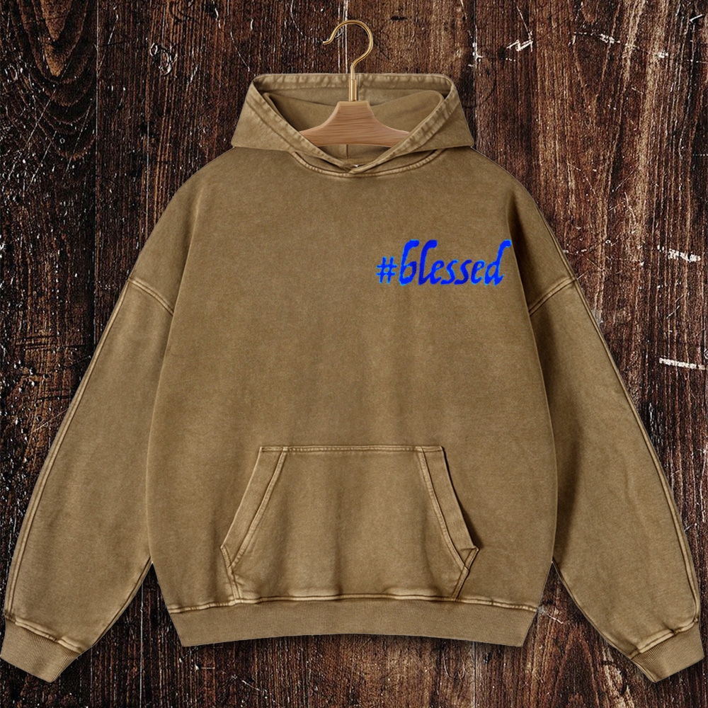 #Blessed Christian Washed Hoodie