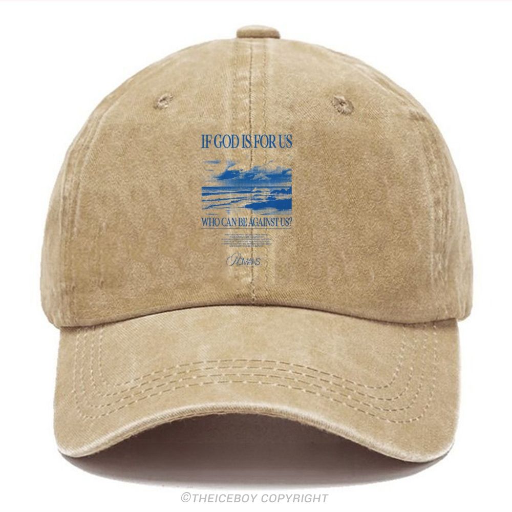 If God Is For Us  Unisex Vintage Casual Washed Cap