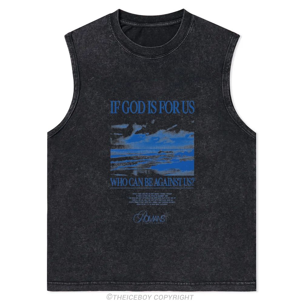 If God Is For Us Christian Snowflake Washed Vest