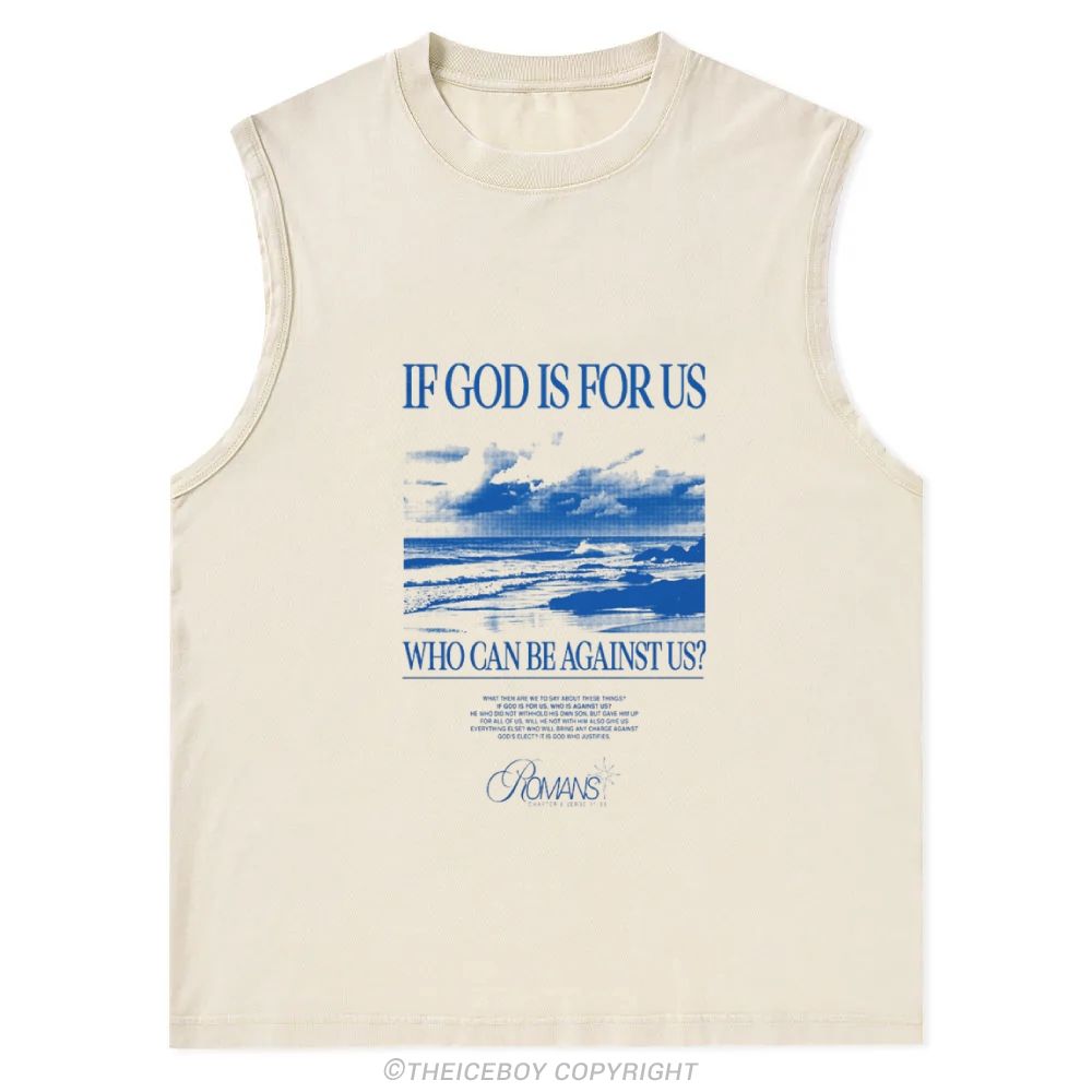 If God Is For Us Christian Snowflake Washed Vest