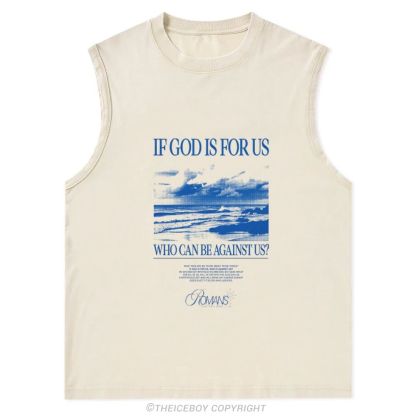 If God Is For Us Christian Snowflake Washed Vest