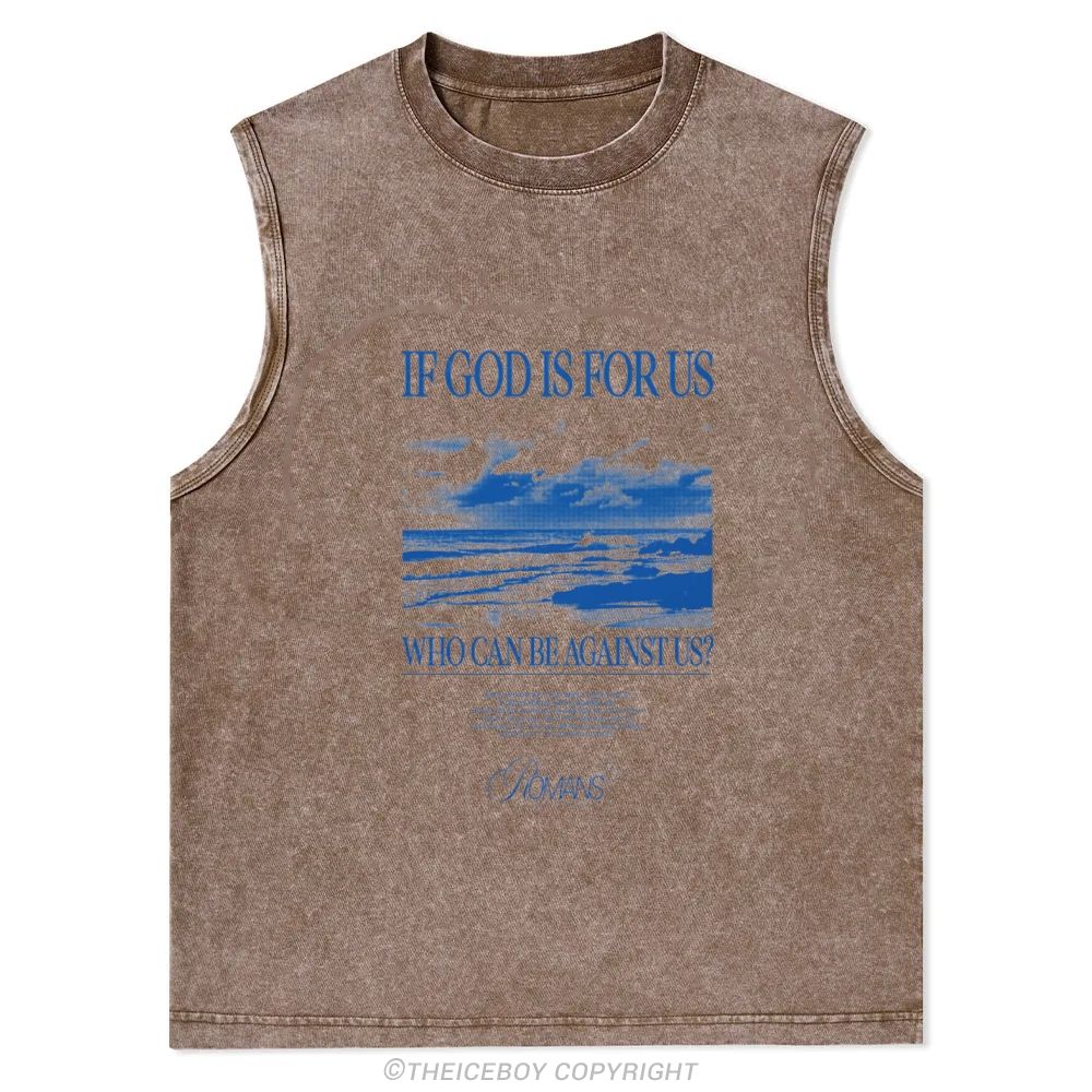 If God Is For Us Christian Snowflake Washed Vest
