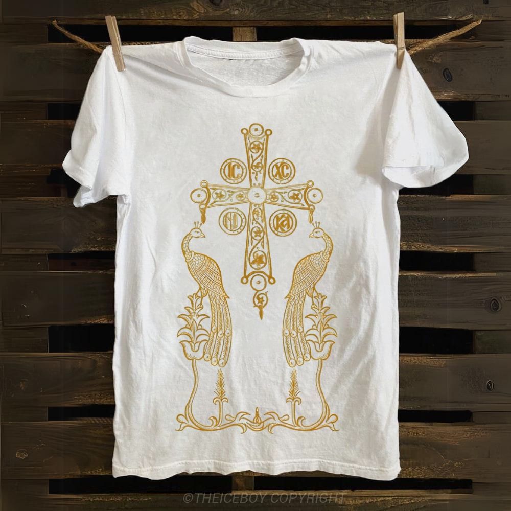 Orthodox Cross and Phoenix: Eternal Life Cotton T-shirt