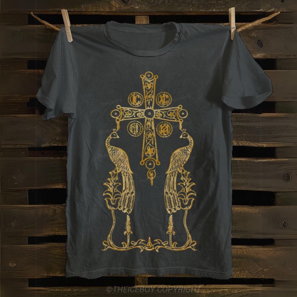 Orthodox Cross and Phoenix: Eternal Life Cotton T-shirt