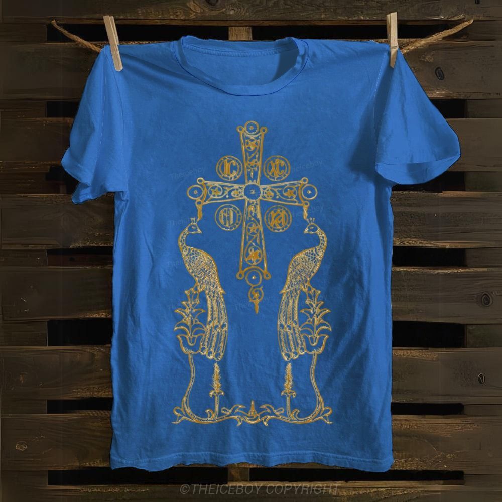 Orthodox Cross and Phoenix: Eternal Life Cotton T-shirt