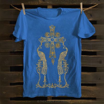 Orthodox Cross and Phoenix: Eternal Life Cotton T-shirt