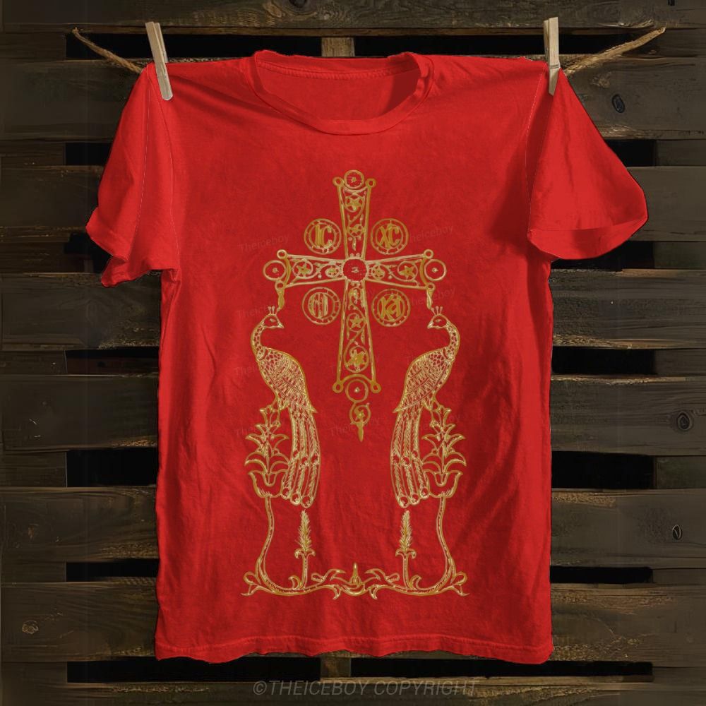 Orthodox Cross and Phoenix: Eternal Life Cotton T-shirt