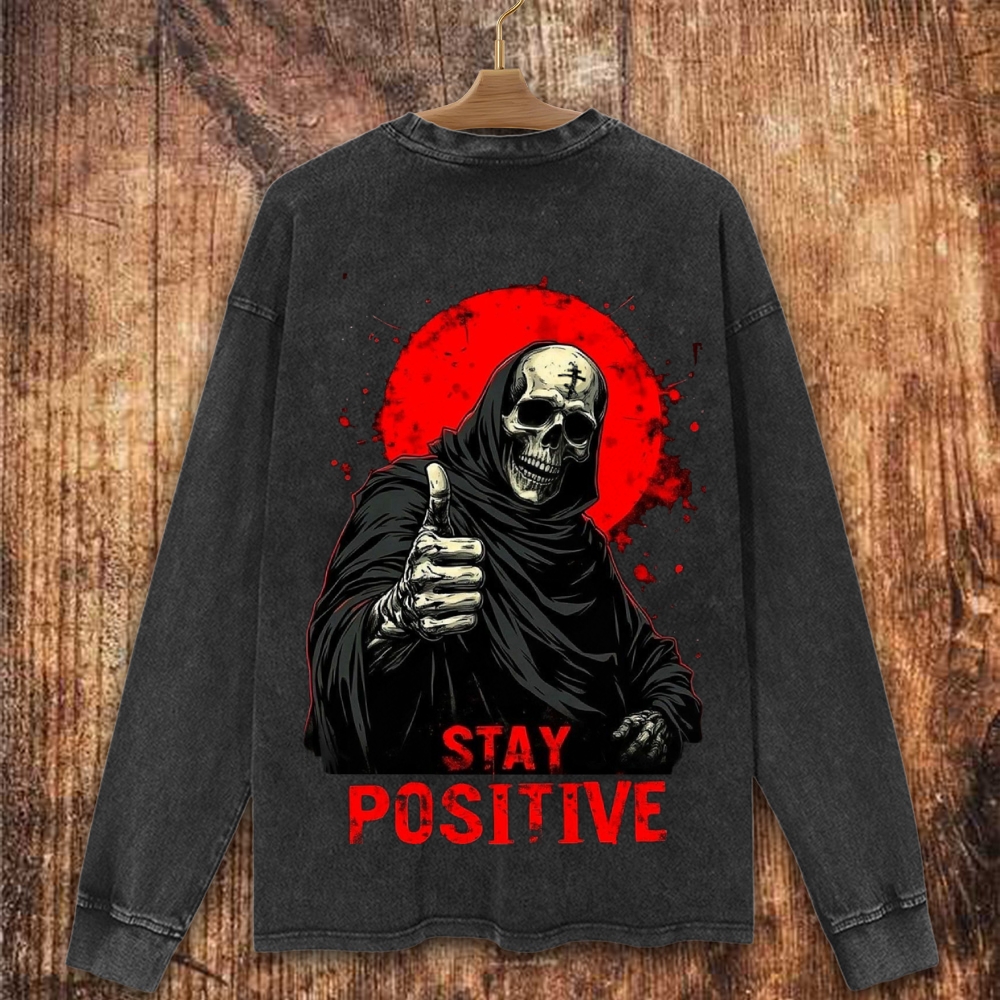 Stay Positive Christian Washed Sweatshirt