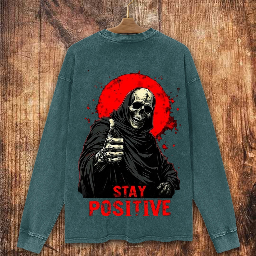 Stay Positive Christian Washed Sweatshirt