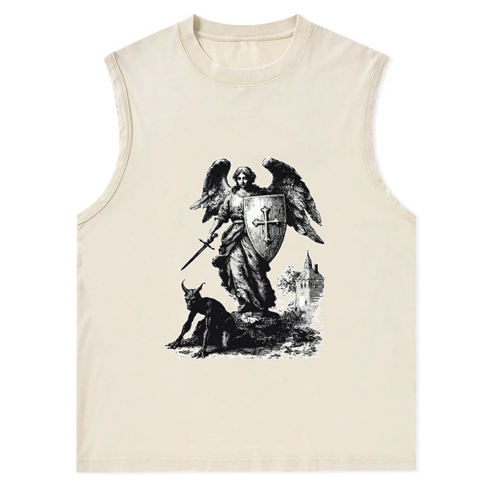 Angels Defeat Demons Christian Snowflake Washed Vest