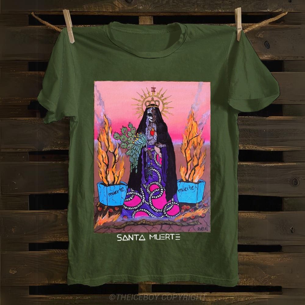 Santa Muerte With You Cotton T-shirt