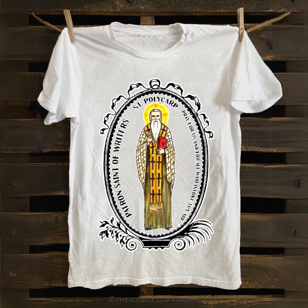 Saint Polycarp Patron of Writers Essential Cotton T-shirt