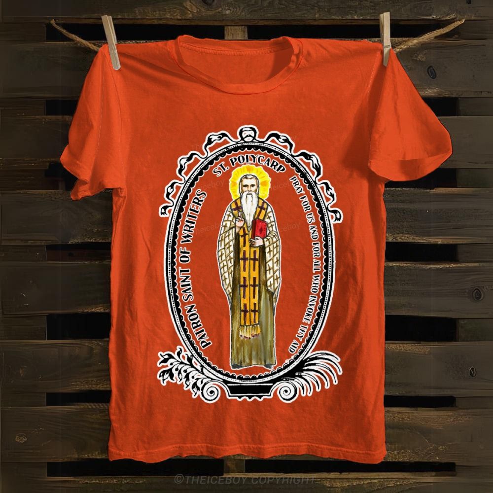 Saint Polycarp Patron of Writers Essential Cotton T-shirt