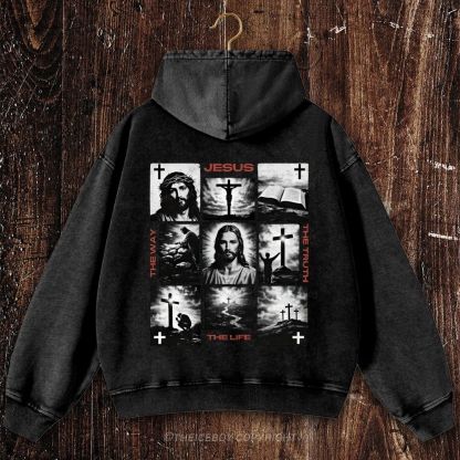 The Way The Truth The Life Christian Washed Hoodie
