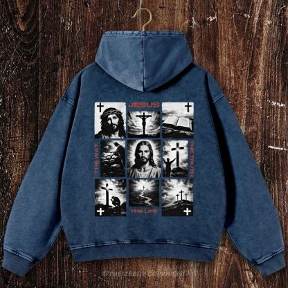 The Way The Truth The Life Christian Washed Hoodie
