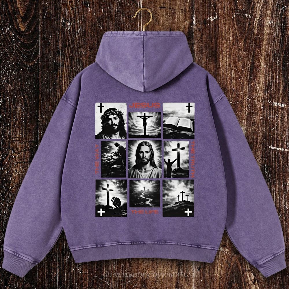 The Way The Truth The Life Christian Washed Hoodie