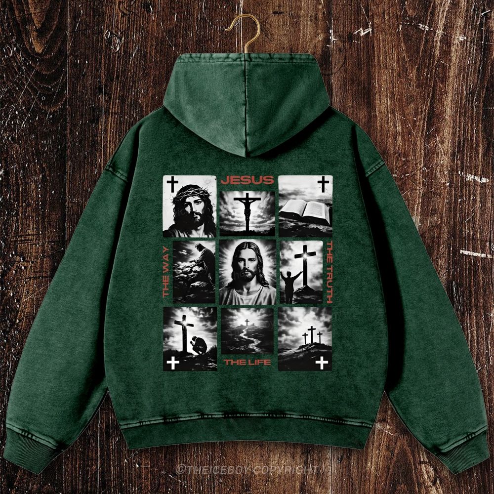 The Way The Truth The Life Christian Washed Hoodie