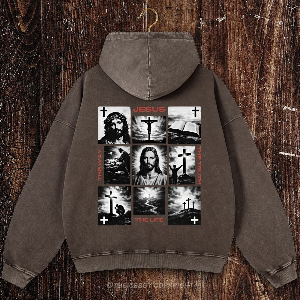 The Way The Truth The Life Christian Washed Hoodie