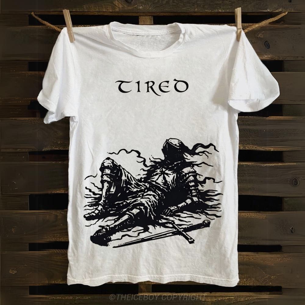 Tired Exhausted Knight Cotton T-shirt