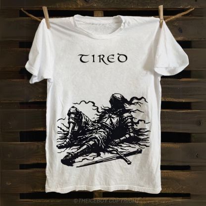 Tired Exhausted Knight Cotton T-shirt