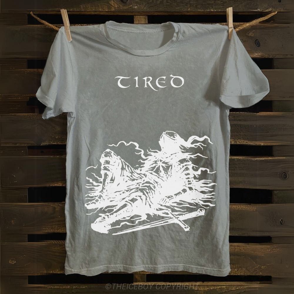 Tired Exhausted Knight Cotton T-shirt