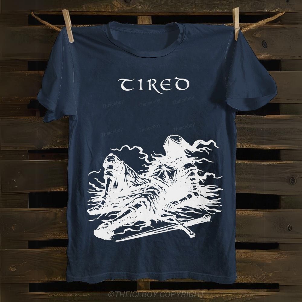 Tired Exhausted Knight Cotton T-shirt