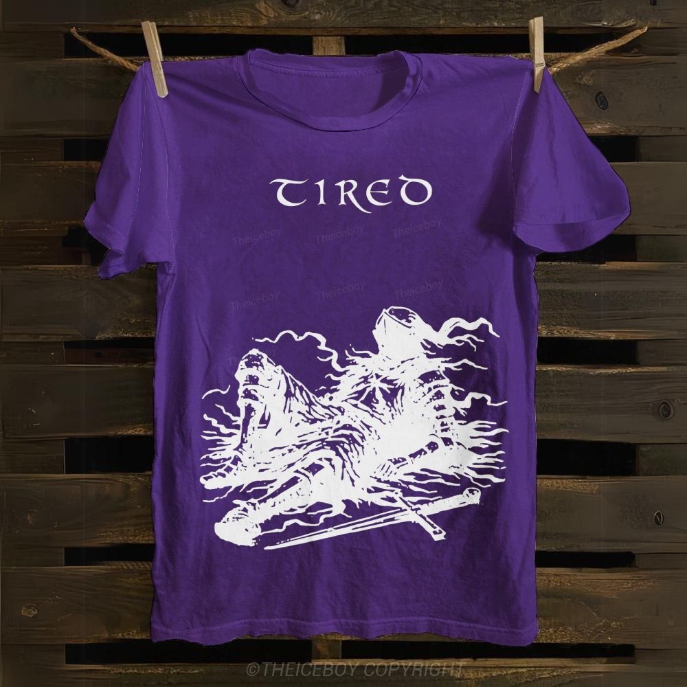 Tired Exhausted Knight Cotton T-shirt
