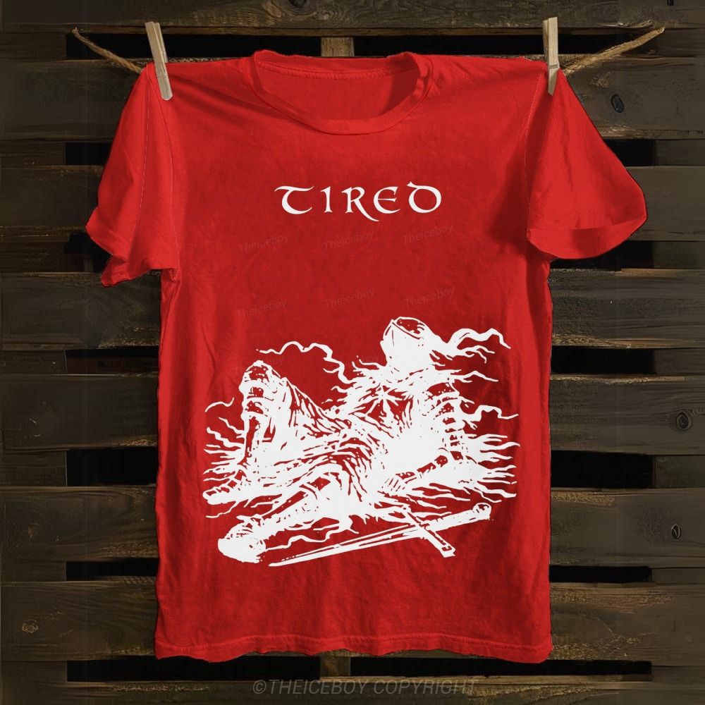Tired Exhausted Knight Cotton T-shirt
